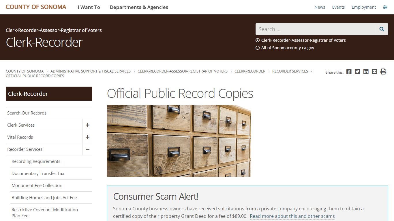 Official Public Record Copies | Clerk - County of Sonoma
